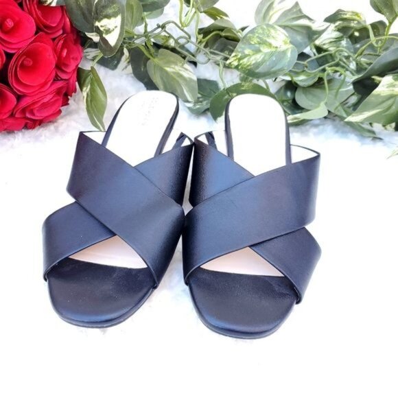 Cole Haan Black Leather Wedge Platform Grand 360 Criss- cross - Picture 5 of 10